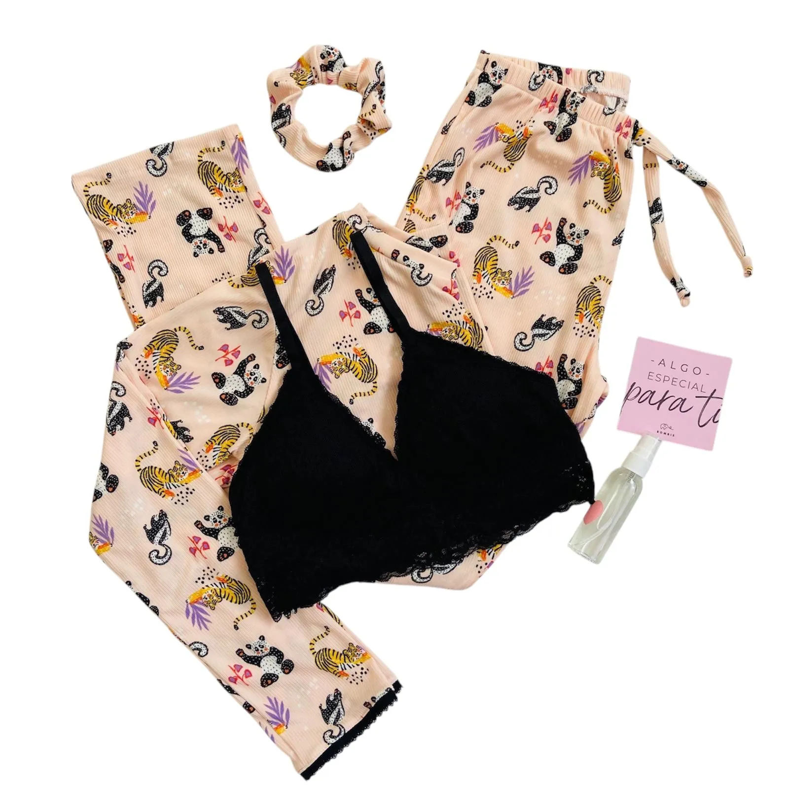 Pijama Oso Panda Pantalon + Reme + Top