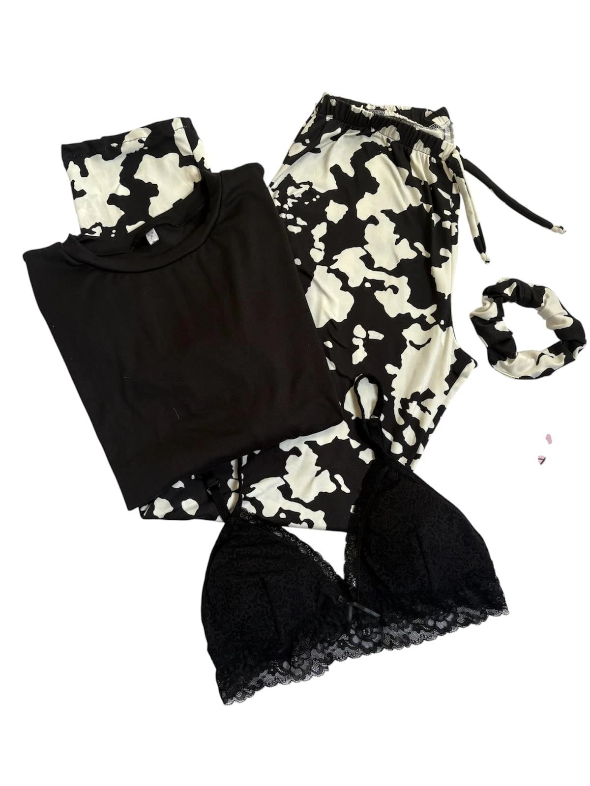 Pijama VAQUI Peletizado Pantalรณn + Reme + Top